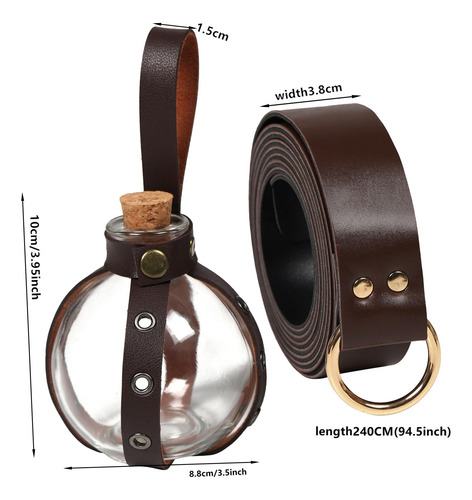Cinturón Accesorios Medievales Hecha A Anillos Marrones