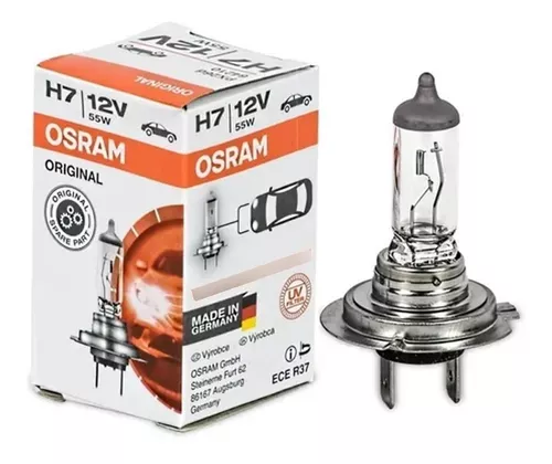 Lámpara H7 Osram Original 12v 55w Uv Auto Bilux Nolin