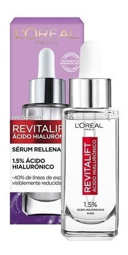Imagen 5 de 5 de Sérum Serum Ácido Hialurónico L'Oréal Paris Revitalift día/noche para todo tipo de piel de 30mL