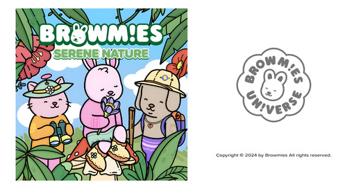 Kit 40 Desenho Browmies Natureza Serena Para Pintar E Colorir - Folhas Avulsa A4 ! 2 Por Folha!+ Pasta