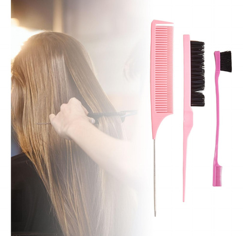 3x Professional Hair Styling Comb Set Sturdy Teasing Brush