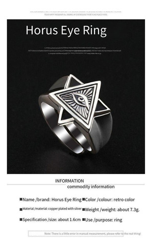 ( El Anillo Masculino Del Ojo De Horus Ajusta El Ojo De Dios