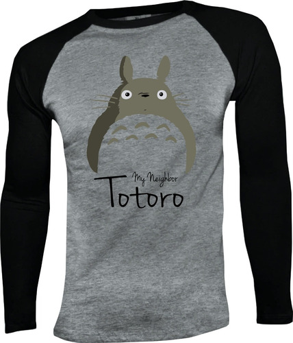 Camiseta Totoro Manga Larga Camibuso Raglan