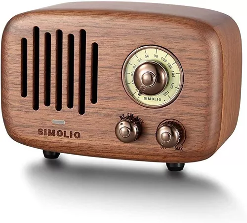 Altavoz Bluetooth retro, radio FM Radio-Greadio vintage con estilo clásico  antiguo, fuerte mejora de graves, volumen fuerte, conexión inalámbrica