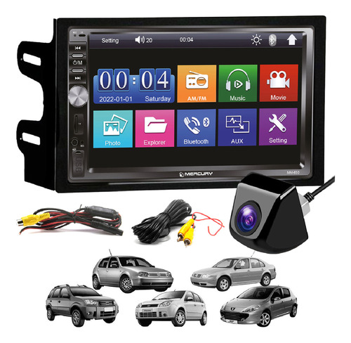 Combo Pantalla Fox Golf Fiesta + Camara Reversa Guardtex