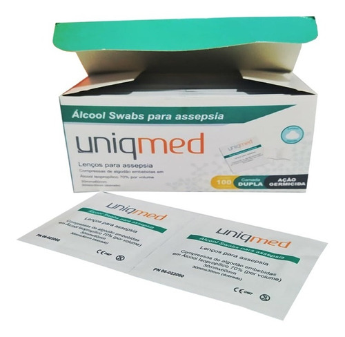 Álcool Swab 70% Saches Lenço Umedecido 500un - Uniqmed