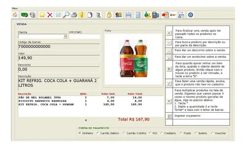 comprar Programa Pdv + Leitor De Codigo De Barras + Impressora Cupom