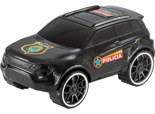 Carro Policial Brinquedo 17cm Rodas Livres - Bs Toys Cor Preto