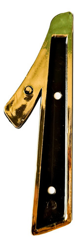 Placa Número Um 1 Grande Colonial Com 12cm Casa E Comércio Cor Dourado-preto