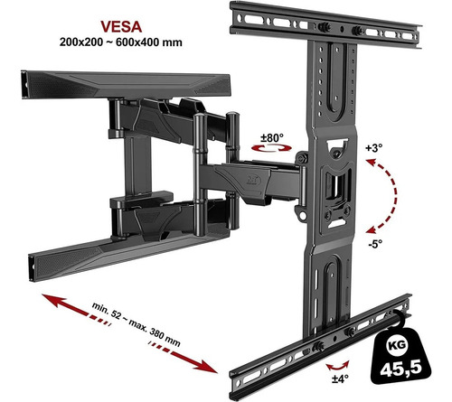 Soporte Premium Tv De Hasta 45.5kg (40a80) Extra Robusto