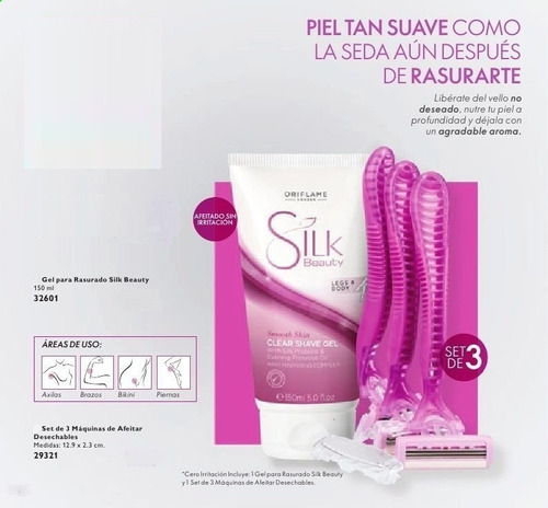 Set De 3 Máquinas De Afeitar Silk Beauty Oriflame Suecia