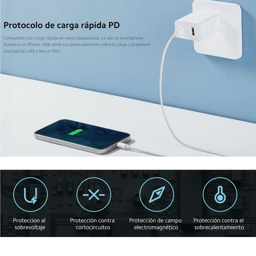 Xiaomi Cargador Rápido 33w Dual: Usb + Usb-c * 100% Original