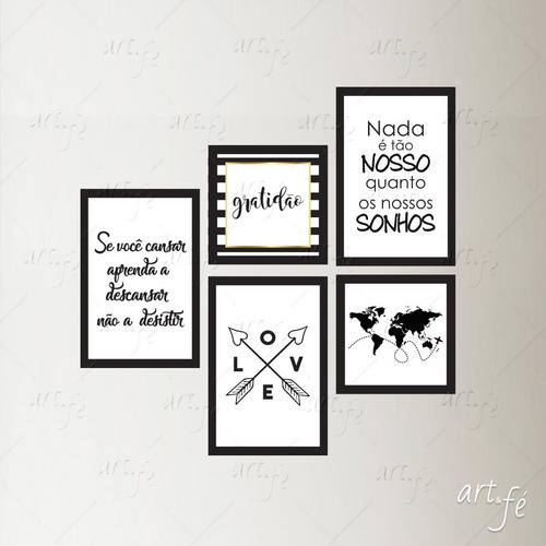 Imagem 2 de 3 de Kit De Placas Mapa Nada É Tão Nosso Quanto Os Nossos Sonhos