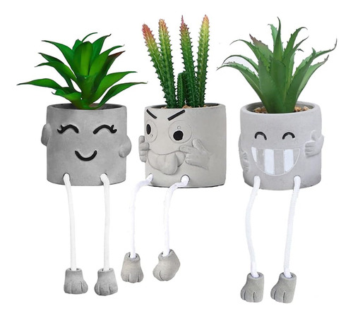 Yesky 3 Piezas Mini Plantas Falsas En Macetas Plantas Sucule