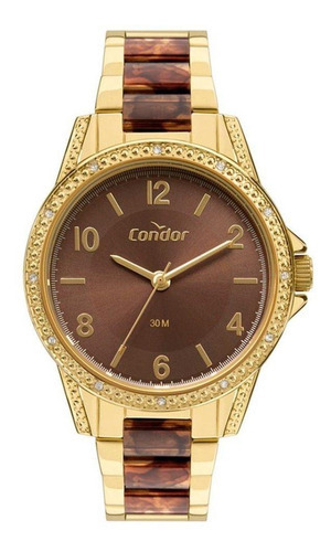 Relógio Condor Feminino Médio Dourado&marrom Copc21aeff/4m