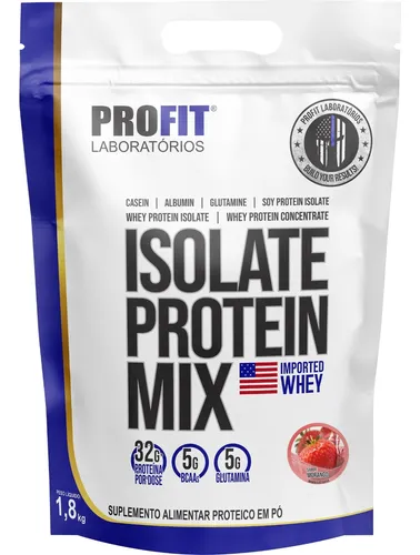 comprar Whey Isolate Protein Mix Refil 1,8kg - Profit Labs Sabor Morango