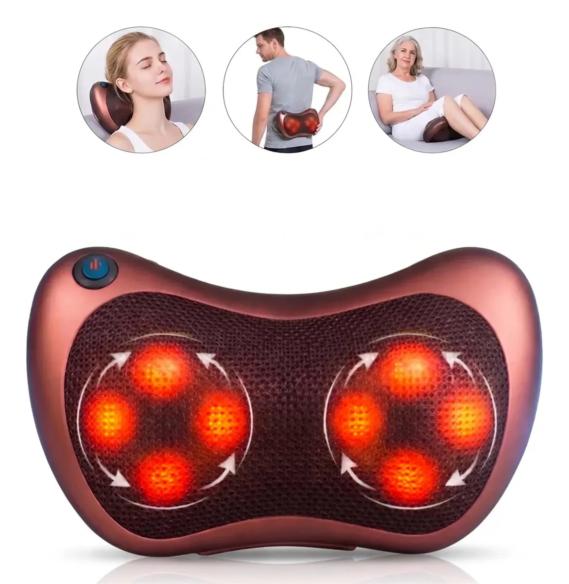 Almofada Massageador Elétrico Pescoço Pés Lombar Costas