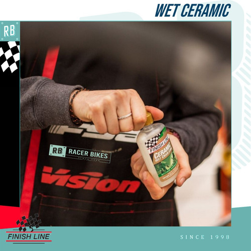 Imagen 3 de 10 de Aceite Lubricante Bicicleta Humedo Ceramic Finish Line 120ml - Racer Bikes