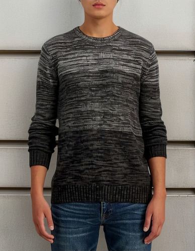 Sueter Bloques De Color Degrade Tejido Calido Hombre