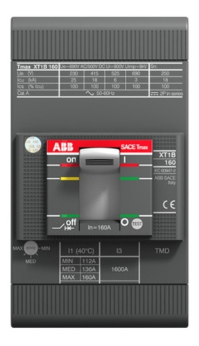 Interruptor Termomagnético Abb Tmax Xt1c, 25a. 1sda067391r1