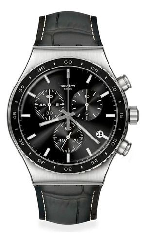 Reloj Swatch Irony At Night De Cuero Yvs495 Ss