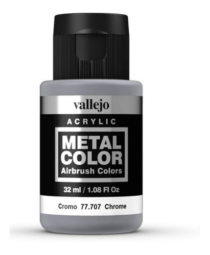 Vallejo Metal Color Airbrush Colors 77707 Cromo Acrilico
