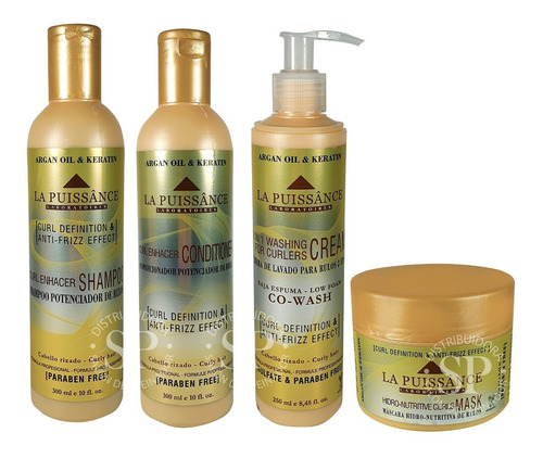 La Puissance Kit Shampoo Acondicionador Máscara Crema Rulos