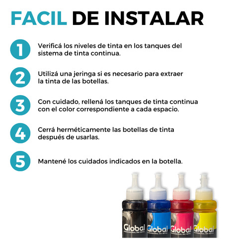 Botella De Tinta Negra Black Dye Universal Tipo 664 673 70 Ml Cm3 Global Electronics Compatile Con Impresoras Epson Inkjet