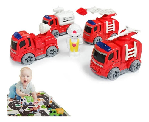 Set Camiones Bombero Para Niños - Juguete