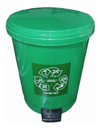 Papelera Caneca 10 Litros Pedal Redonda Para Oficina