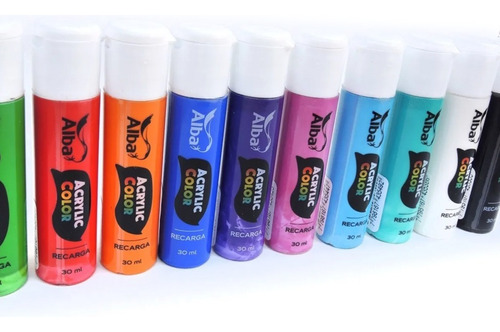 Recarga De Marcador Alba Acrylic Color X 30 Ml Colores Comun