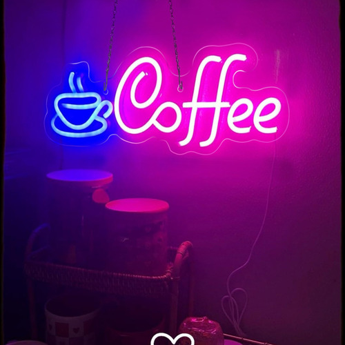 Letrero De Café Led Neón Luminoso Led Anuncio Decoración Luz