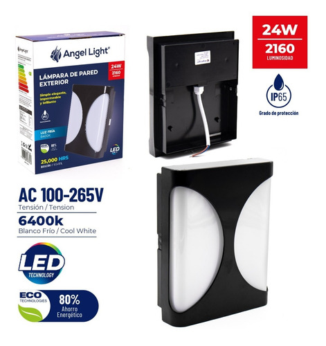 Lámpara Tipo Vapoleta De Pared Exterior 24w Ángel Light 