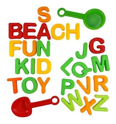 Abc Alphabet Beach Sand Mold Toy Set Para Niños Con 26 Lett