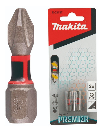 Punta Atornillar Impacto Premier Ph2x25mm Makita E-03137 X2u