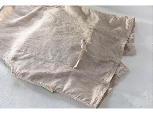 Chaleco Retro A Rayas De Algodón Y Lino Para Hombre