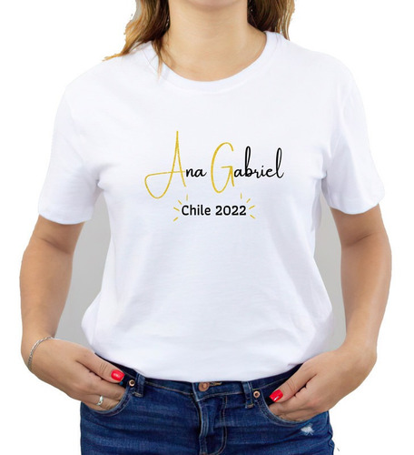 Polera Dama Estampada 100%algodon Diseñogira Ana Gabriel 516