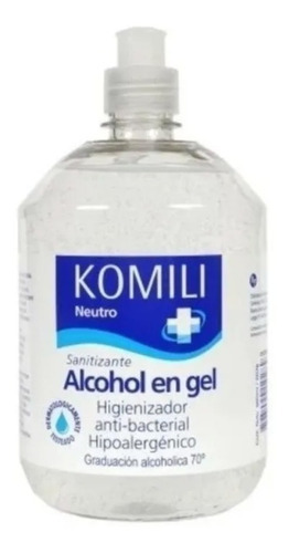 Alcohol Komili Alcohol en Gel en plástico fragancia a neutra con dosificador 980 ml 1 kg