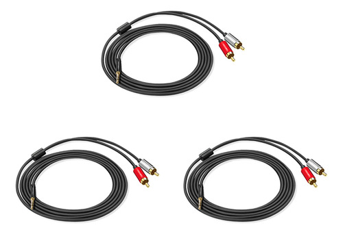 3 Cables Rca, Cable De Audio 2rca A 3.5 Mm, Conector Rca Aux