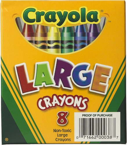 Crayola Caja Grande De 8 Quilates Con Tapa De Elevación
