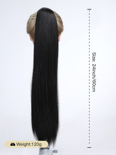 Extensión De Cola De Caballo De 61 Cm, Recta, Con Cordón Aju