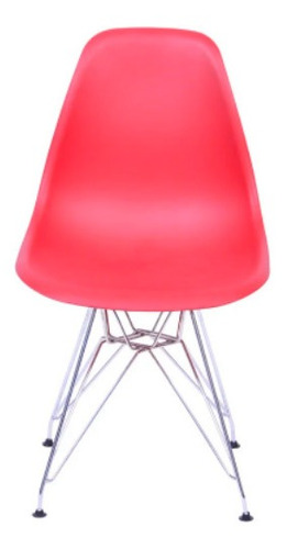 Cadeira de jantar BoxBit DKR Eames polipropileno base cromada, estrutura de cor  telha, 1 unidade