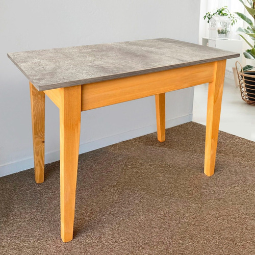 Imagen 2 de 3 de Mesa Nordica 60x100 Tapa Simil Cemento Alisad Comedor Cocina