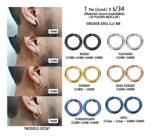 Aretes de 2025 argolla para hombre