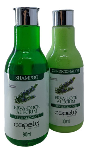 Kit Shampoo 300ml Cond 300ml Erva Doce Alecrim Capely