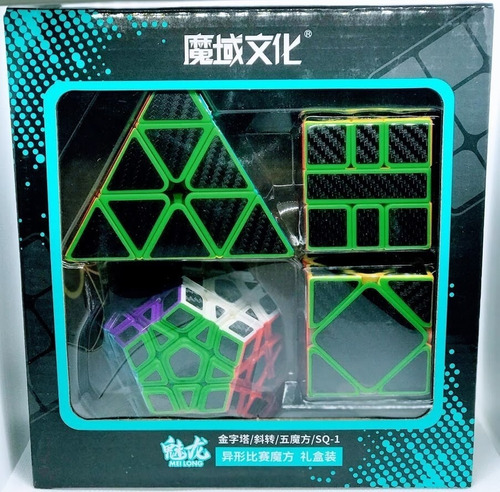 Pack Set 4 Cubos Irregulares Fibra Carbono Meilong