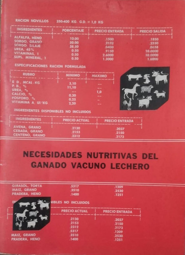 Necesidades Nutritivas Del Ganado Vacuno Lechero
