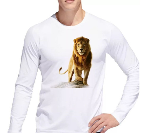 Remera De Hombre Leon Silueta Rey Salvaje Cuerpo Completo Ml