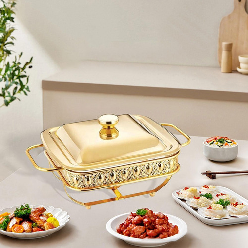 Bandeja Para Servir Platos De Frotamiento, Juego De Oro