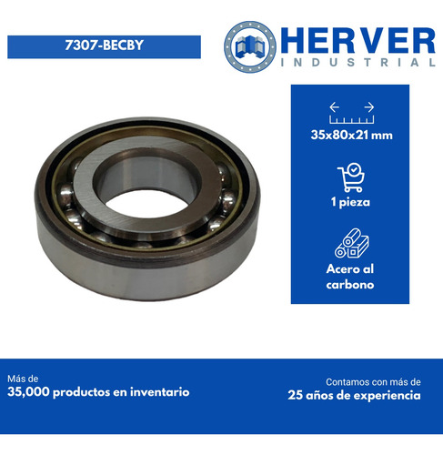 Rodamiento Balero 7307-becby De Bolas De Contacto Angular